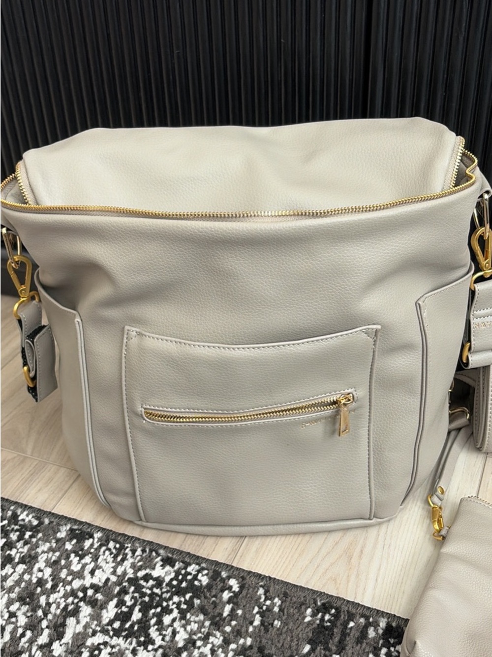 Fawn Design Backpack Diaper Bag with Gold Accents